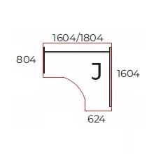 GS-180/160-J operatív íróasztal (180 x 160 cm-es íves)