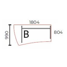 GP-180/99-B íves íróasztal