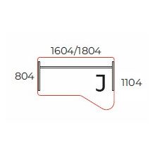 GI-160/110-J számítógépes asztal (160 x 110 cm-es íves)