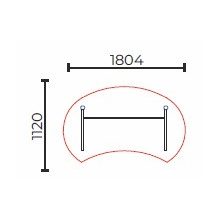 IG-180/100  Íves kialakítású vezetői íróasztal laplábbal, 180 x 100 cm-es méretben