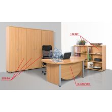 IG-180/100  Íves kialakítású vezetői íróasztal laplábbal, 180 x 100 cm-es méretben