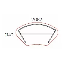 VE-208/114 vezetői íróasztal (208 x 114 cm-es íves vezetői)