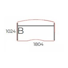 KIV-180/102 Vezetői íróasztal íves kialakítással és laplábbal, 180 x 102 cm-es méretben