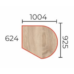   TO-100/92 asztalltoldat (Csatlakozó íves tárgyalótoldat fém)