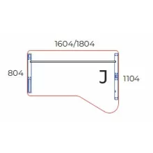 GI-160/110-J AVA fémlábas operatív asztal 160 x 110 cm-es méretben, jobbos kialakításban