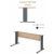   EK-180/80-AVA  Egy oldalon kerekített íróasztal AVA fémlábbal 180X 80 cm-es méretben