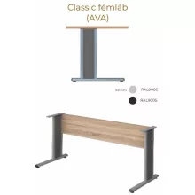 EK-80/62-AVA  Egy oldalon kerekített íróasztal AVA fémlábbal 80X 62 cm-es méretben