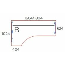 GA-160/102-B-AVA   "L" alakú számítógépes munkaasztal balos kialakítással, AVA fémlábbal
