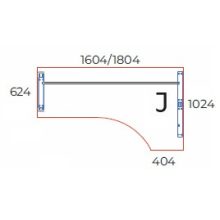 GA-180/102-J-AVA   "L" alakú számítógépes munkaasztal jobbos kialakítással, AVA fémlábbal