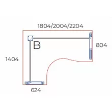 GB-180/140-B-AVA   "L" alakú számítógépes munkaasztal balos kialakítással, AVA fémlábbal