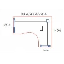 GB-180/140-J-AVA   "L" alakú számítógépes munkaasztal jobbos kialakítással, AVA fémlábbal