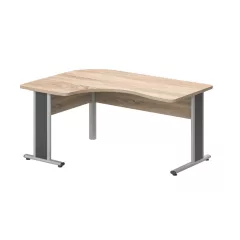   GE-200/120-B-AVA  Kerekített operatív munkahely AVA fémlábbal,  200x120cm-es mérteben, balos kivitelben