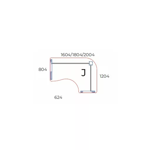 GE-200/120-J-AVA Kerekített operatív munkahely AVA fémlábbal,  200x120cm-es mérteben, jobbos kivitelben