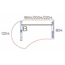 GF-180/120-B-AVA   Íróasztal kerek tárgyalóvéggel, balos kialakítással, AVA fémlábbal