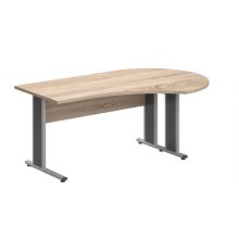 GF-180/120-J-AVA   Íróasztal kerek tárgyalóvéggel, jobbos kialakítással, AVA fémlábbal