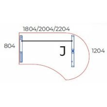 GF-180/120-J-AVA   Íróasztal kerek tárgyalóvéggel, jobbos kialakítással, AVA fémlábbal