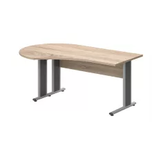 GF-200/120-B-AVA   Íróasztal kerek tárgyalóvéggel, balos kialakítással, AVA fémlábbal