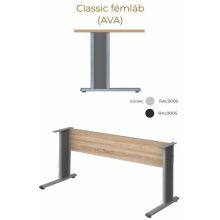 GF-200/120-J-AVA   Íróasztal kerek tárgyalóvéggel, jobbos kialakítással, AVA fémlábbal