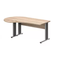   GG-200/120-B-AVA  Kerekített operatív munkahely AVA fémlábbal,  200x120cm-es mérteben, balos kivitelben
