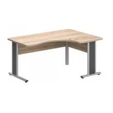 GI-160/120-J-AVA  Minden sarkán kerekített operatív íróasztal AVA fémlábbal,160X120 cm-es méretben, jobbos kivitelben