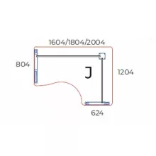 GI-160/120-J-AVA  Minden sarkán kerekített operatív íróasztal AVA fémlábbal,160X120 cm-es méretben, jobbos kivitelben