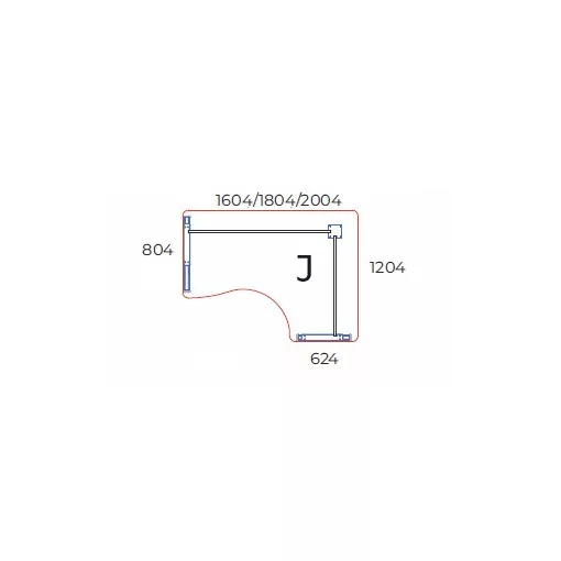 GI-160/120-J-AVA  Minden sarkán kerekített operatív íróasztal AVA fémlábbal,160X120 cm-es méretben, jobbos kivitelben