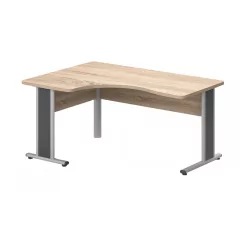   GI-200/120-B-AVA  Minden sarkán kerekített operatív íróasztal AVA fémlábbal,200X 120  cm-es méretben, balos kivitelben