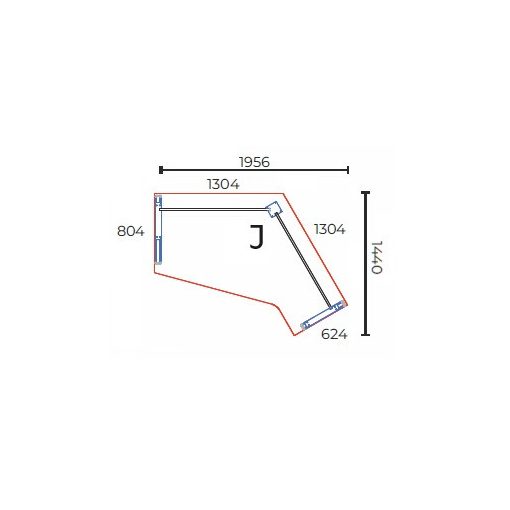 GL-195/144-J-AVA   Szögbe vágott munkaasztal jobbos kivitelben, AVA fémlábbal