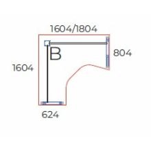GM-160/160-B-AVA   "L" alakú nagyméretű sarokasztalbalos kivitelben, AVA fémlábbal