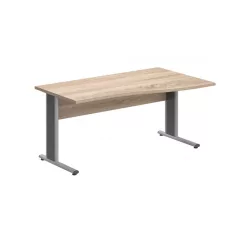 GN-180/100-J-AVA   Íróasztal belsőoldali hullámos kialakítássa, jobbos kivitelben, AVA fémlábbal