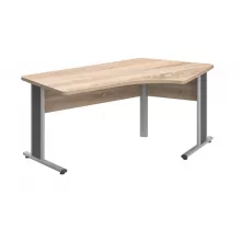 GZ-200/110-J-AVA  Minden sarkán kerekített operatív íróasztal AVA fémlábbal,200X110 cm-es méretben, jobbos kivitelben