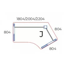 GZ-200/110-J-AVA  Minden sarkán kerekített operatív íróasztal AVA fémlábbal,200X110 cm-es méretben, jobbos kivitelben