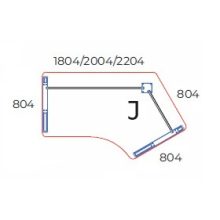 GZ-220/110-J-AVA  Minden sarkán kerekített operatív íróasztal AVA fémlábbal,, 220X110 cm-es méretben, jobbos kivitelben
