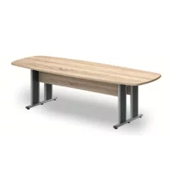   TSZ-260/100-AVA fémlábas tárgyalóasztal íves oldalakkal, 260 x 100 cm-es méretben