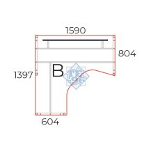 GB-160/140-B-HL-COR operatív íróasztal homloklappal
