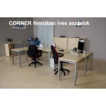 GB-160/140-J-HL-COR "L" alkú nagyméretű számítógépes munkaasztal 160 x 140 cm-es méretben, jobbos kivitelben, homloklappal CORNER fémlábbal