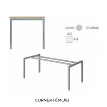 GM-160/160-J-HL-COR "L" alkú  nagyméretű számítógépes munkaasztal 160 x 160 cm-es méretben, jobbos kivitelben,homloklappal  CORNER fémlábbal