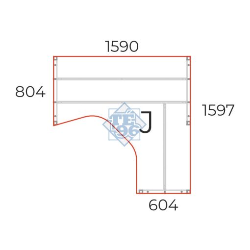 GM-160/160-J-COR "L" alkú  nagyméretű számítógépes munkaasztal 160 x 160 cm-es méretben, jobbos kivitelben,  CORNER fémlábbal