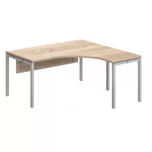 GS-160/160-J-HL-COR "L" alkú nagyméretű számítógépes munkaasztal 160 x 160 cm-es méretben, jobbos kivitelben, homloklappal CORNER fémlábbal