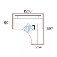 GS-160/160-J-HL-COR "L" alkú nagyméretű számítógépes munkaasztal 160 x 160 cm-es méretben, jobbos kivitelben, homloklappal CORNER fémlábbal