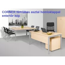 IS-119/60-HL-COR    Íróasztal 119 x 60 cm-es méretben, homloklappal CORNER fémlábal