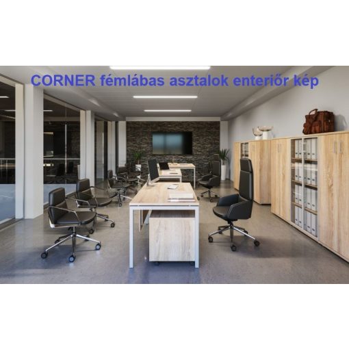 IS-89/80-HL-COR    Kisméretű íróasztal homloklappal, 89 x 80 cm-es méretben, homloklappal ,CORENER fémlábbal