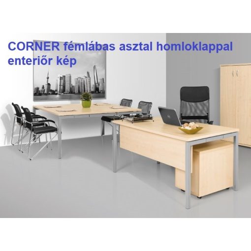 IS-89/80-HL-COR    Kisméretű íróasztal homloklappal, 89 x 80 cm-es méretben, homloklappal ,CORENER fémlábbal
