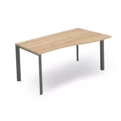   EX-GN-158/100-J-FL3  Operatív munkahely íves belsőoldallal és FL3 fémlábbal, 158 x 100 cm-es méretben, jobbos kialakítással