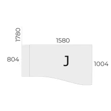 EX-GN-158/100-J-FL6   Sarkos munkaasztal  jobbos, állítható magasságú FL6 fémlábbal