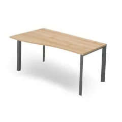   EX-GN-178/100-B-FL3  Operatív munkahely íves belsőoldallal és FL3 fémlábbal, 178 x 100 cm-es méretben, balos kialakítással