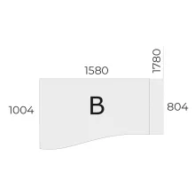 EX-GN-178/100-B-FL6   Sarkos munkaasztal balos, állítható magasságú FL6 fémlábbal
