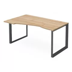   EX-HA-158/100-B-FL11  Sarkos operatív munkahely belsőoldali íves kialakítással és FL11 fémlábbal, 158 x 100 cm-es méretben, balos kivitelben