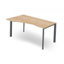 EX-HA-158/100-B-FL3  Operatív munkahely íves belsőoldallal és FL3 fémlábbal, 158 x 100 cm-es méretben, balos kialakítással