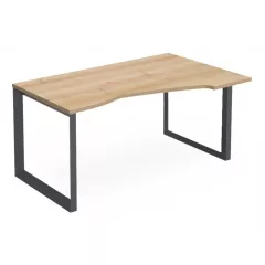   EX-HA-158/100-J-FL11  Sarkos operatív munkahely belsőoldali íves kialakítással és FL11 fémlábbal, 158 x 100 cm-es méretben, jobbos kivitelben